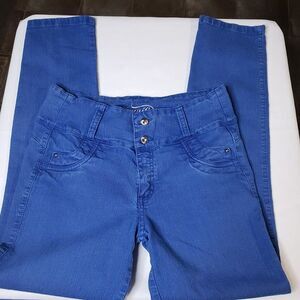 Curvify Blue Denim Tapered Wide Band Waist Jeans womens 28 x 29